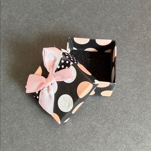 Polka Dot Gift Box with Pink Bow (Empty)